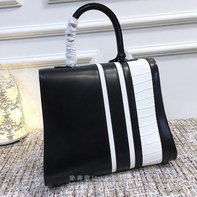 DELVAUX女包 Delvaux BL系列 黑色box皮 白色蜥蜴紋與鱷魚紋 德爾沃女手提包 Dv0028黑色動物紋  fcs1094